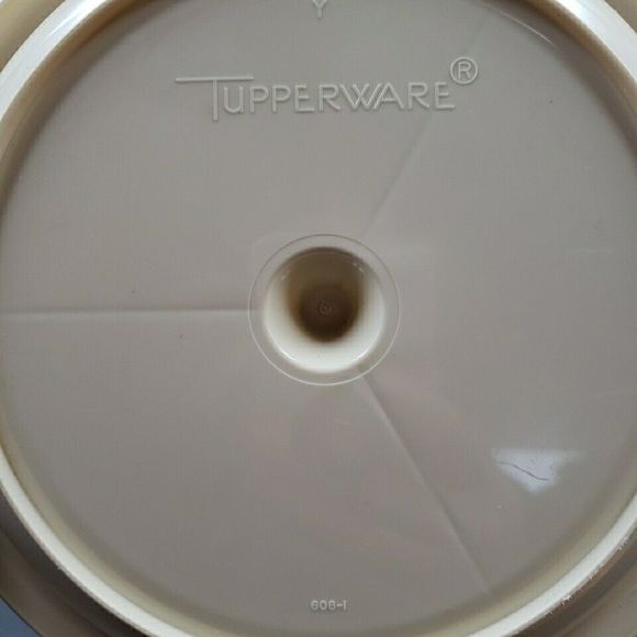 Tupperware Suzette Veggie Divided Serving Dish Tray Handle 608 Almond Party - Picture 6 of 10